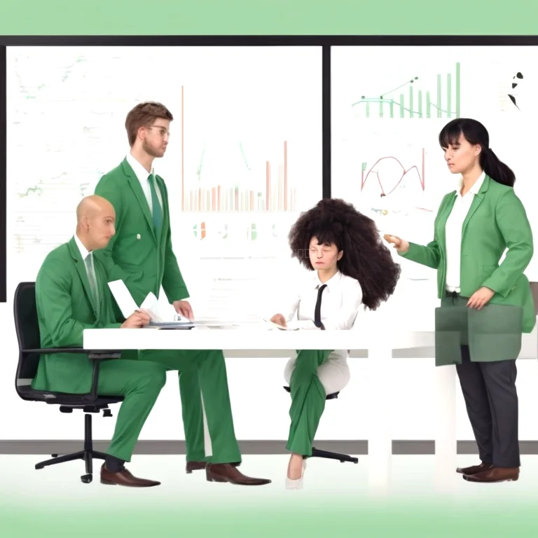 فريق يعمل بتأمل وتركيز داخل بيئة مكتبية